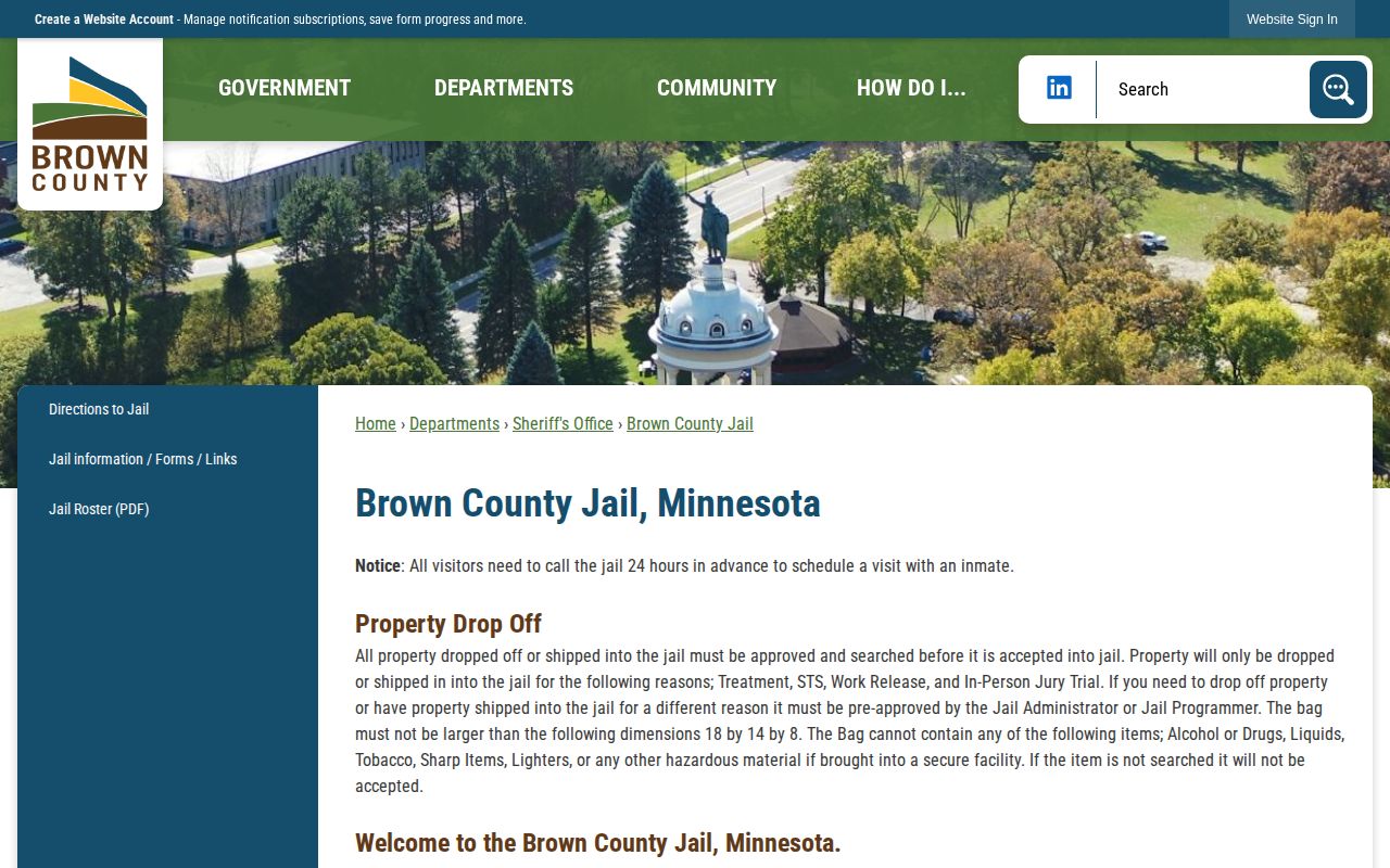 Brown County Jail and Law Enforcement Center release records source